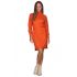 Φόρεμα με χαλαρό γιακά από κασμίρ- Πορτοκαλί 10268
