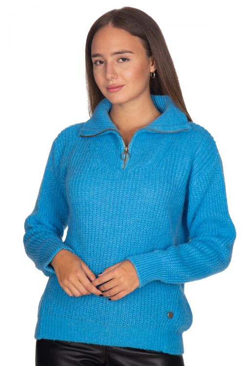 Μπλούζα με φερμουάρ- Μπλε τυρκουάζ 1036