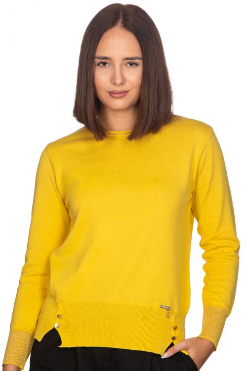 Μπλούζα με μαλλί και βαμβάκι -  Κίτρινο 12404