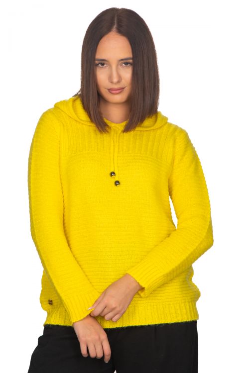 Μπλούζα με μαλλί και μοχέρ  - Κίτρινο 12434
