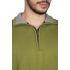 Αντρική μπλούζα με γιακά και φερμουάρ απο βαμβάκι και μαλλί- Πράσινο 12673