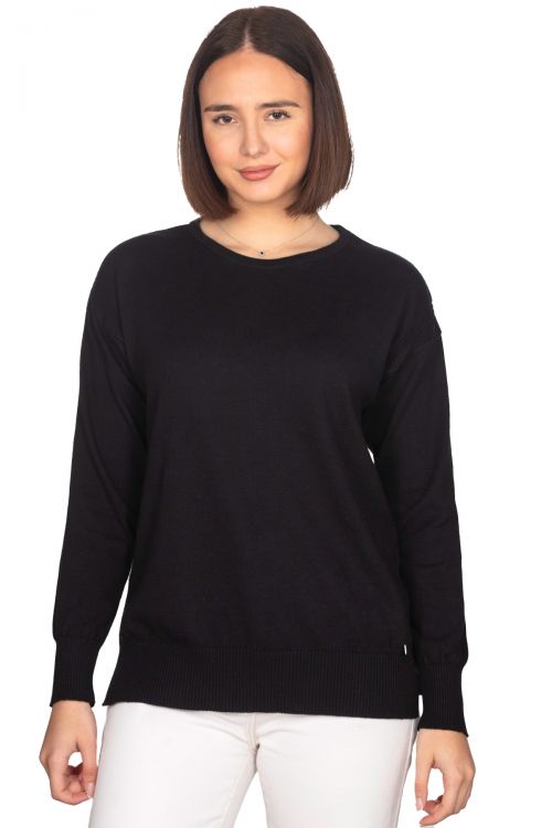 Βαμβακερή μπλούζα  με οργανικό βαμβάκι - Μαύρο 12945
