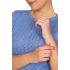 Βαμβακερή μπλούζα κοντομάνικη, με οργανικό βαμβάκι - Σιέλ 13077