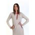 Φόρεμα με κασμίρ και κορδόνι στο λαιμό- μπεζ  8799F